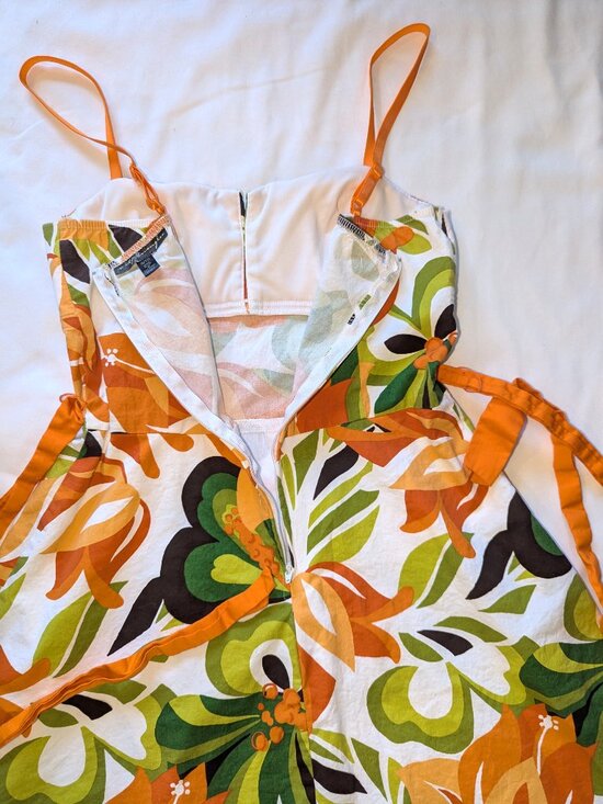 City Triangles Vintage Mini Dress Tropical Floral Print | 9/10 - Picture 3 of 5